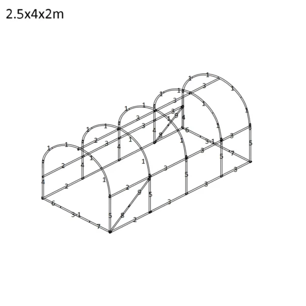Folijski rastlinjak 2.5×4×2 m