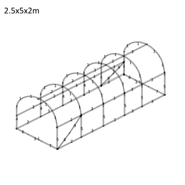 Folijski rastlinjak 2.5×5×2 m