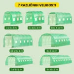 Folijski rastlinjak – ojačana konstrukcija, dvojna vrata