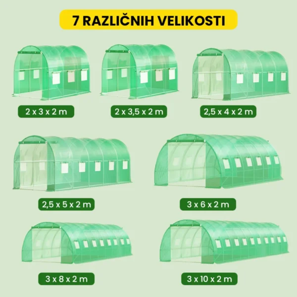 Folijski rastlinjak – ojačana konstrukcija, dvojna vrata