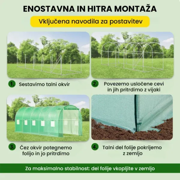 Folijski rastlinjak 2.5×5×2 m