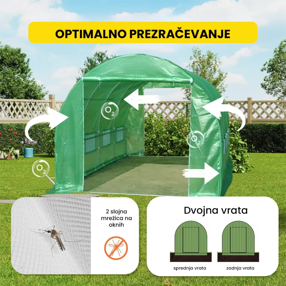 Folijski rastlinjak 2×3.5×2 m
