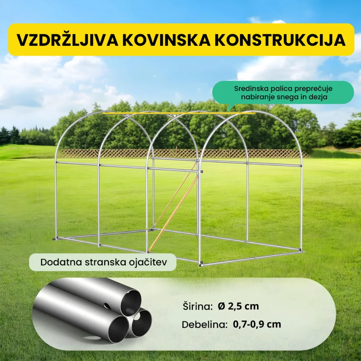 Folijski rastlinjak 2×3.5×2 m