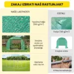 Folijski rastlinjak 2×3×2 m