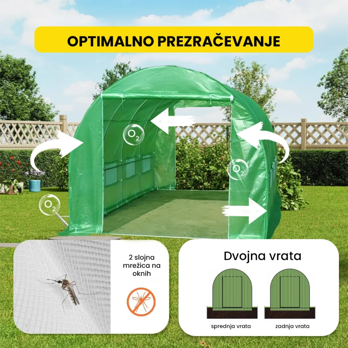 Folijski rastlinjak 2×3×2 m