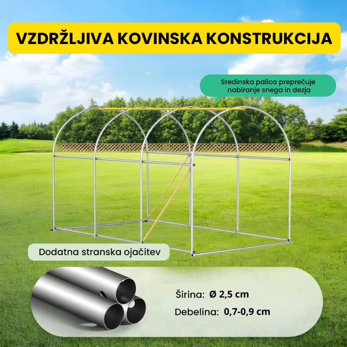 Folijski rastlinjak 2×3×2 m