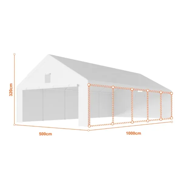 Garažni šotor 5×10 m
