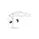 Vrtni senčnik 3 m – (siva / bež)