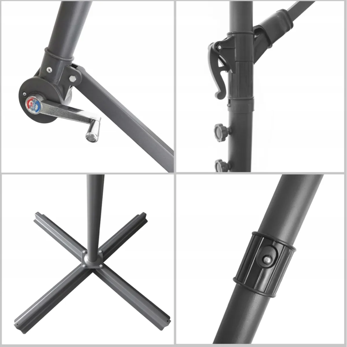 Vrtni senčnik 3 m – (siva / bež)