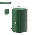 Zbiralnik deževnice 250 L | s pipo in prelivnim ventilom