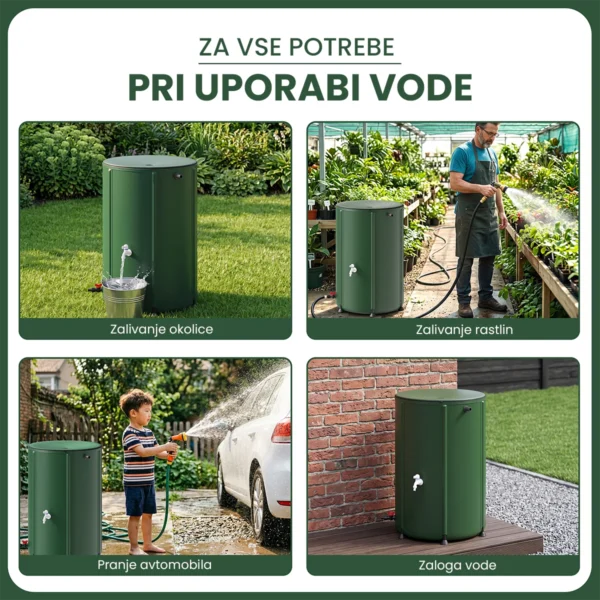 Zbiralnik deževnice 250 L | s pipo in prelivnim ventilom