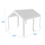 B01438 Roof_2_result Nadomestna strešna ponjava za Premium garažni šotor 3X4M | 280 g/m² PE