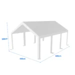B01440 Roof_2_result Nadomestna strešna ponjava za Premium garažni šotor 4X6 M | 280 g/m² PE