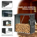 Kovinski nadstrešek za drva Premium | Pocinkano jeklo | 2 velikosti